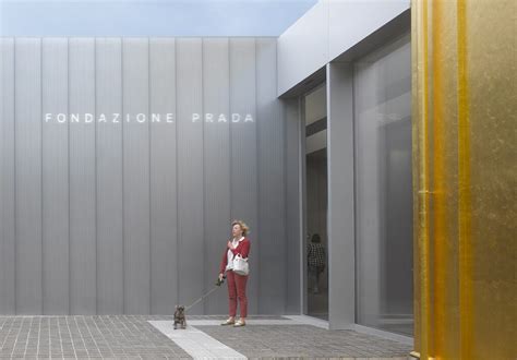 fondazione prada gold leaf posing|behind the fondazione prada.